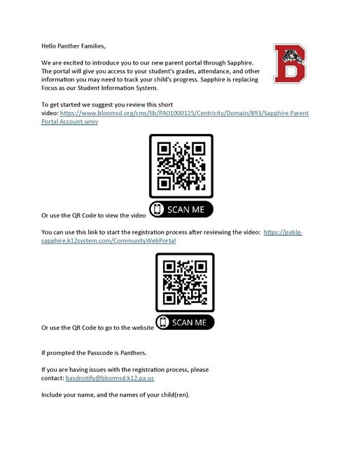Flier for Portal Sign Up